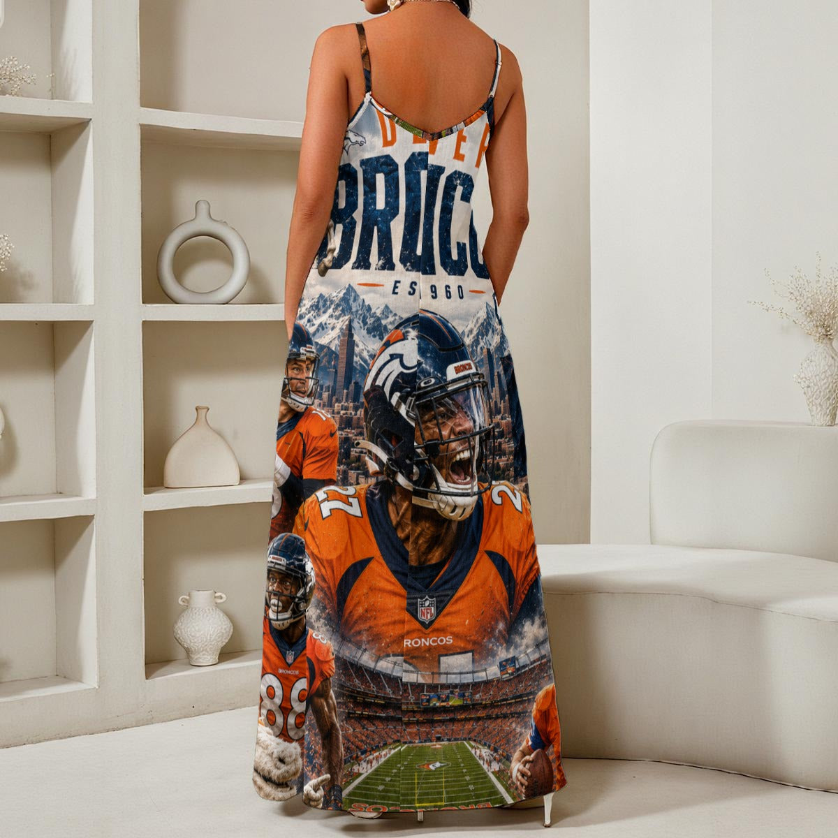 Broncos V-Neck Maxi Dress