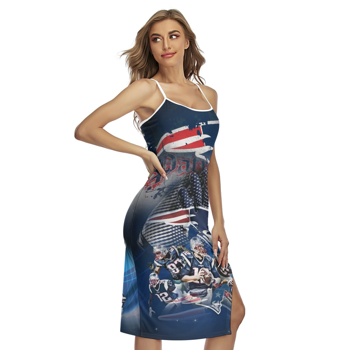 New England Patriots Cross Back Cami Dress