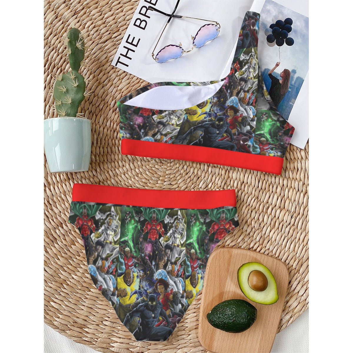 Black Superheroes Women's Bikini With Single Shoulder