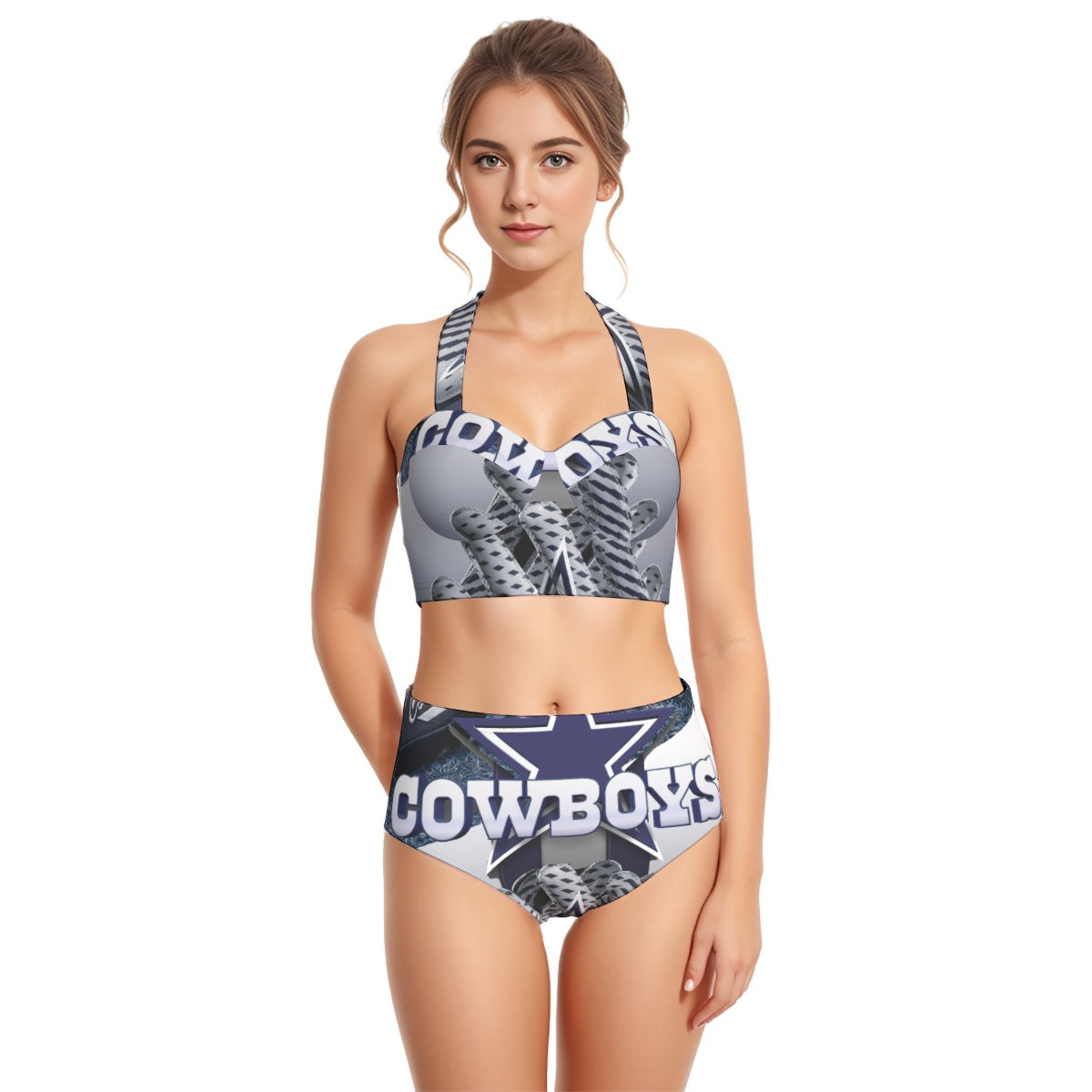 Dallas Cowboys Women's Swimsuit Set With Halter
