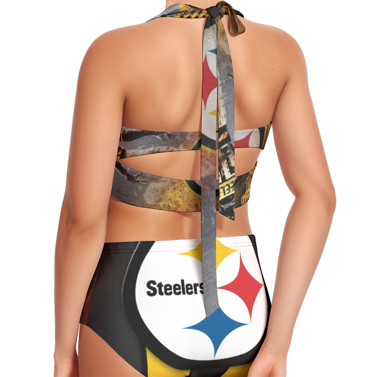 Pittsburgh Steelers Women's Swimsuit Set With Halter