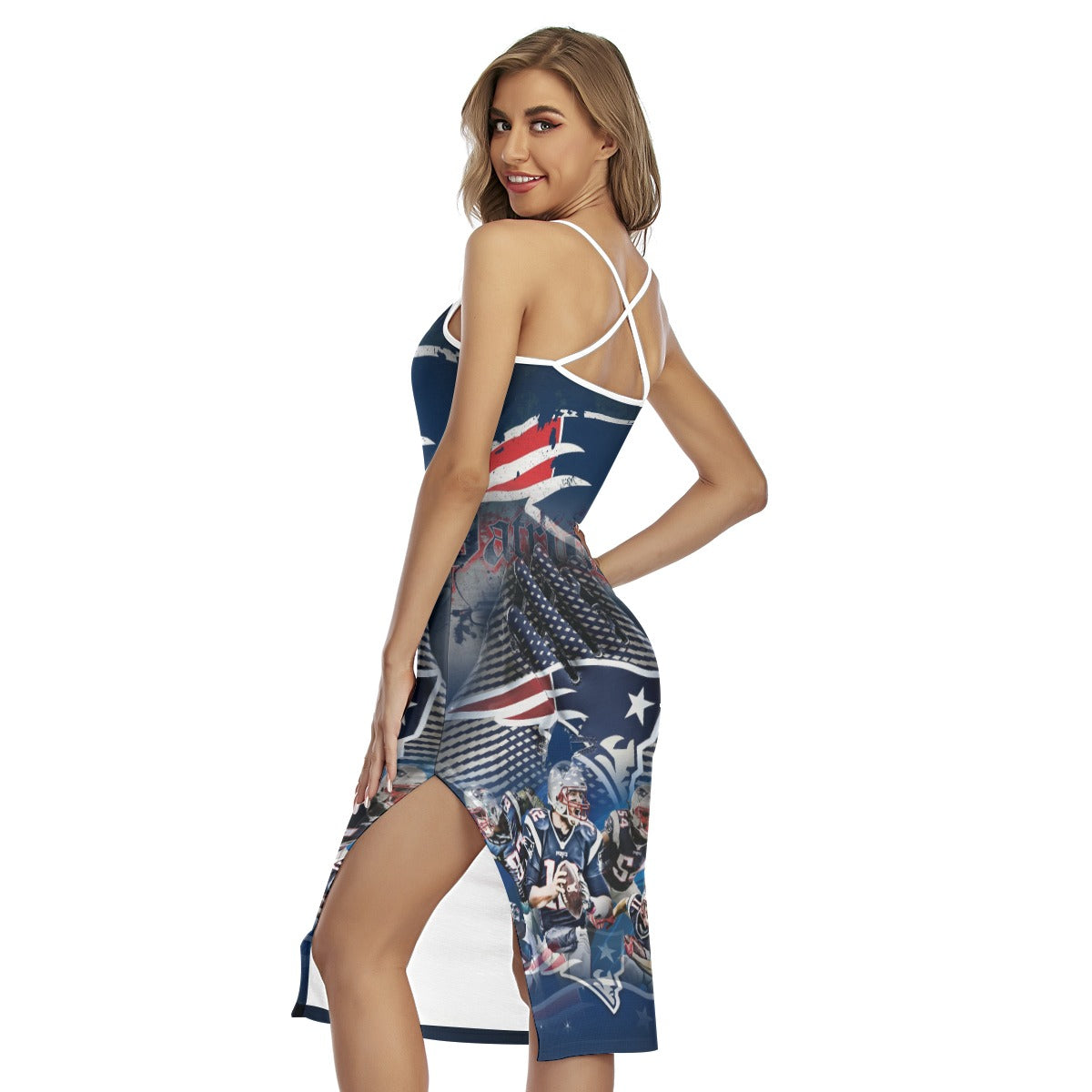 New England Patriots Cross Back Cami Dress