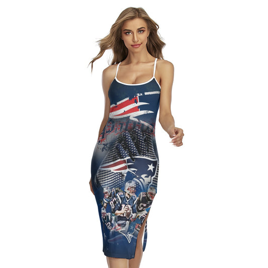 New England Patriots Cross Back Cami Dress