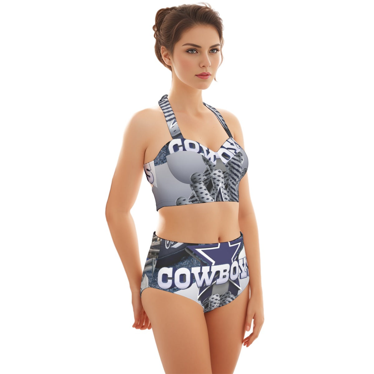 Dallas Cowboys Women's Swimsuit Set With Halter
