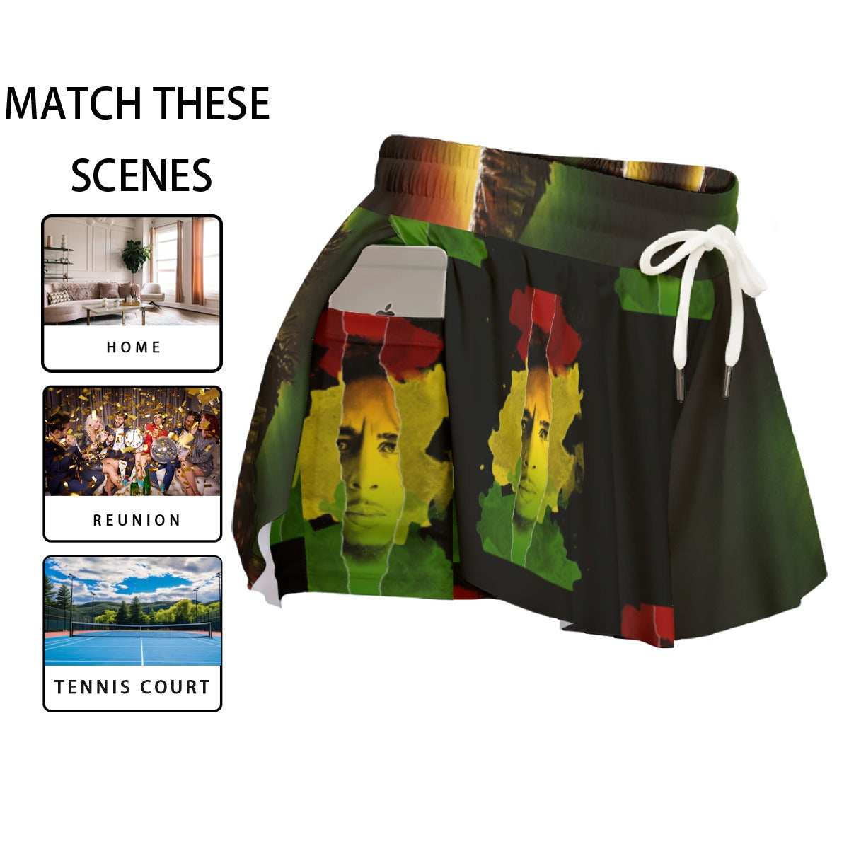 Bob Marley Women's Sport Skort With Pocket