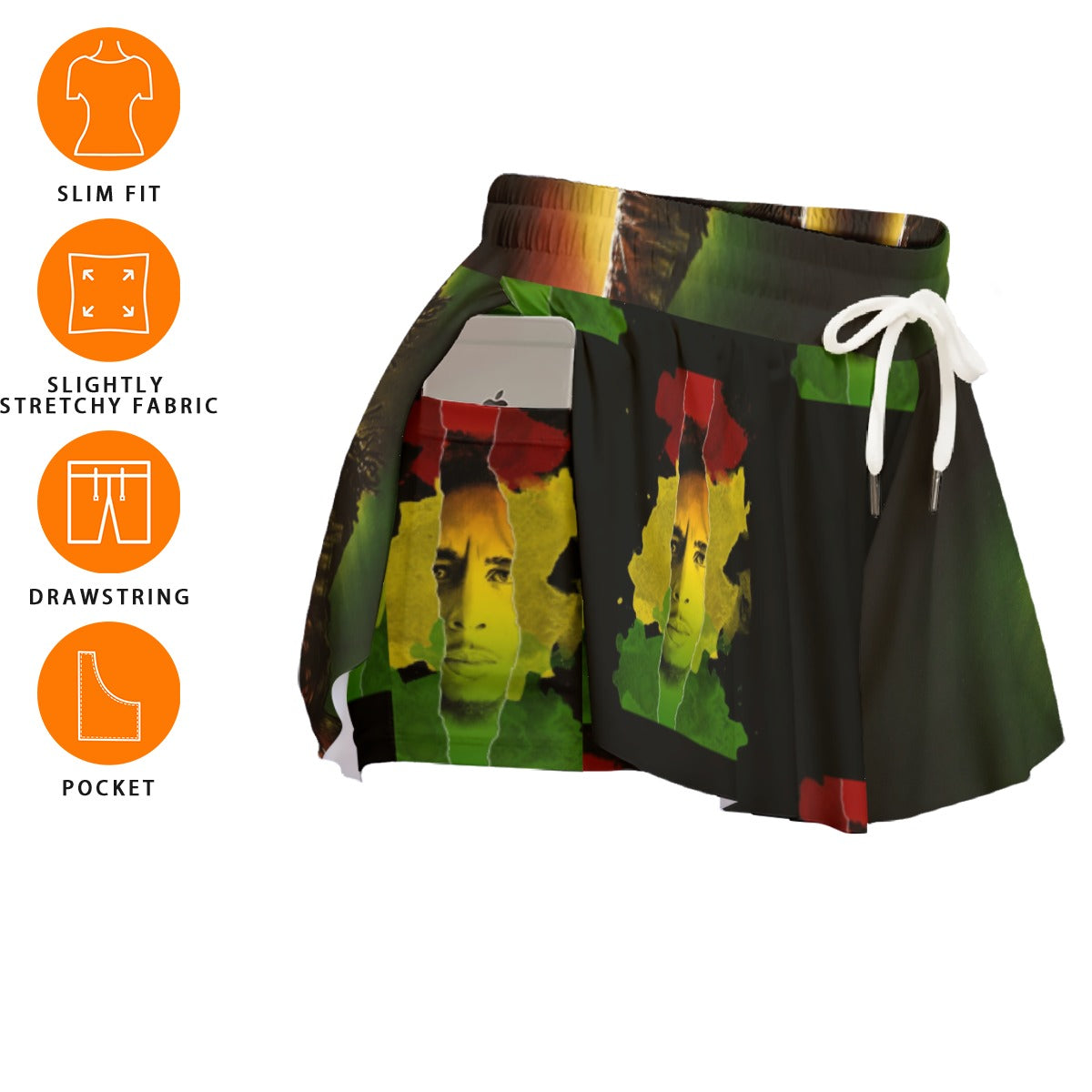 Bob Marley Women's Sport Skort With Pocket