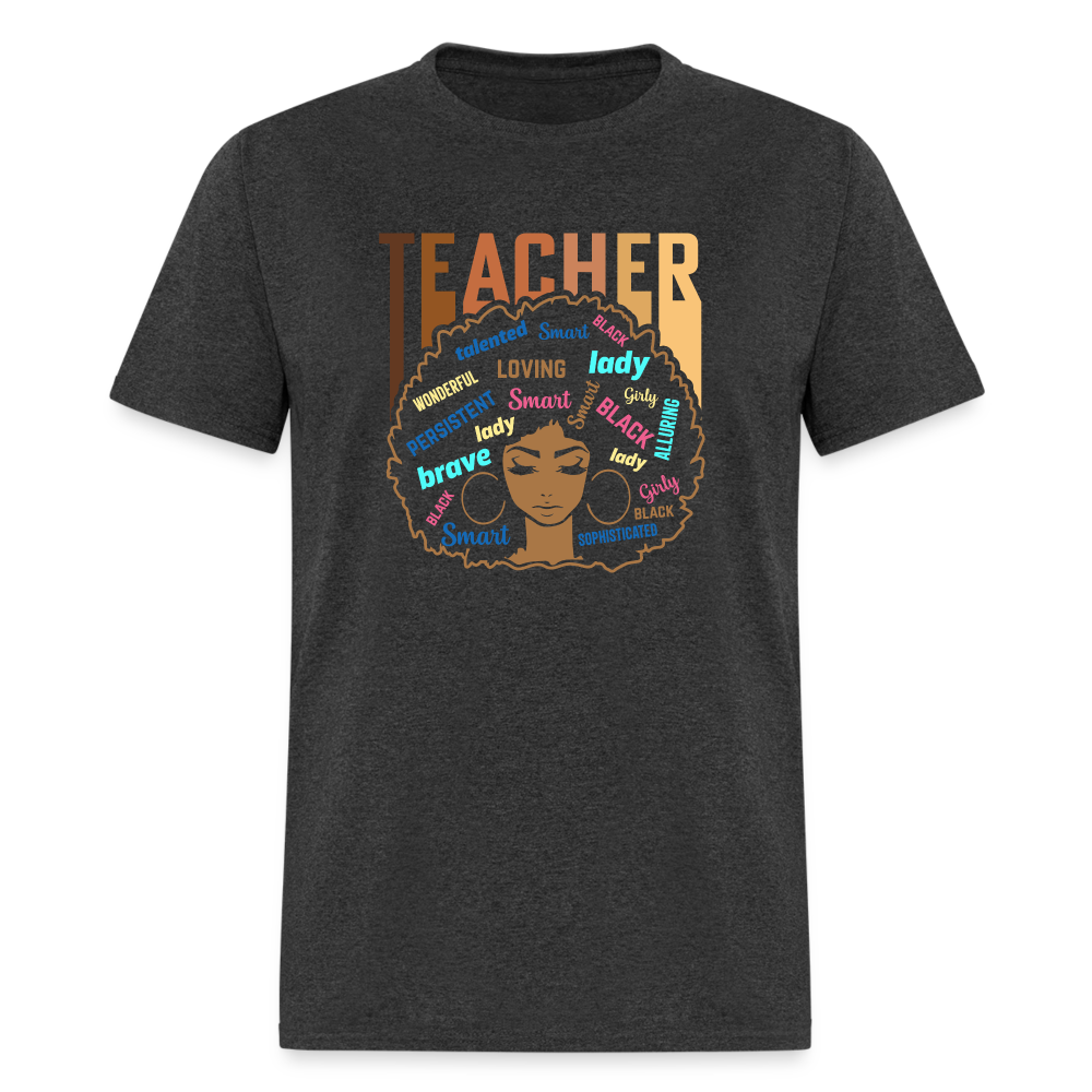 Black Teacher T-Shirt - heather black