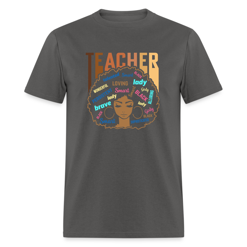 Black Teacher T-Shirt - charcoal