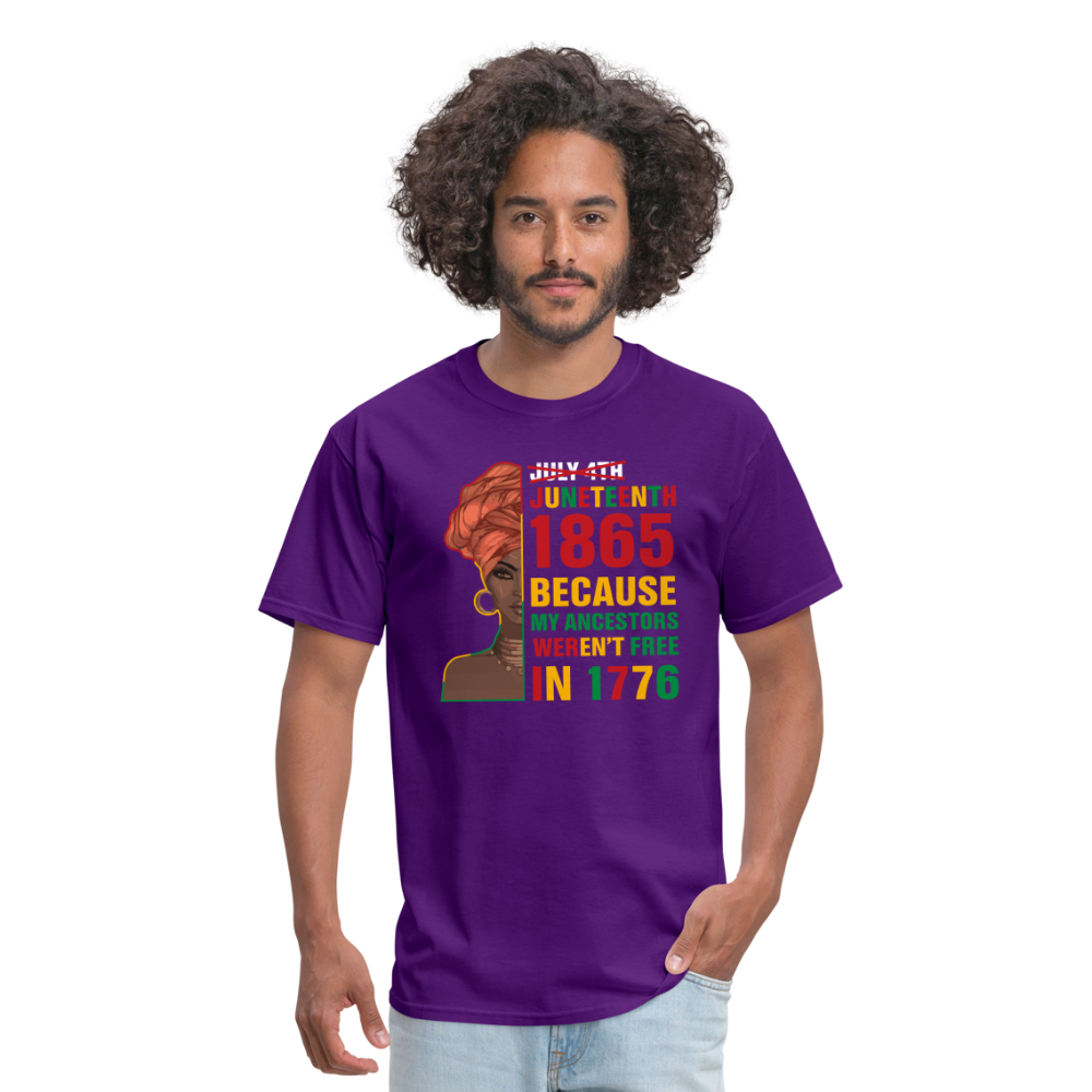 Black Independence Day T-Shirt - purple