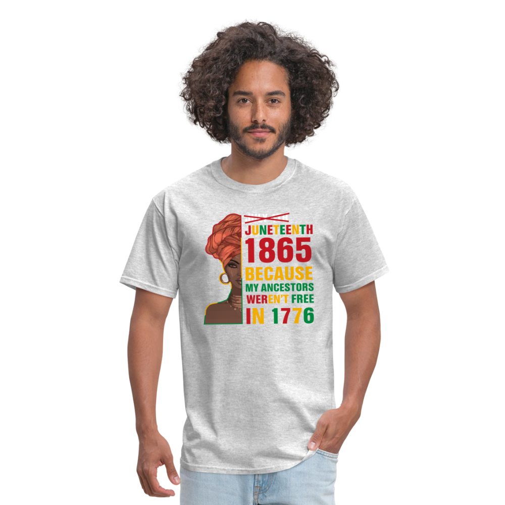 Black Independence Day T-Shirt - heather gray