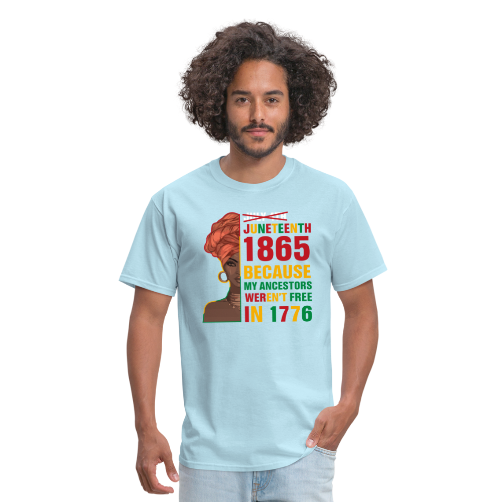 Black Independence Day T-Shirt - powder blue