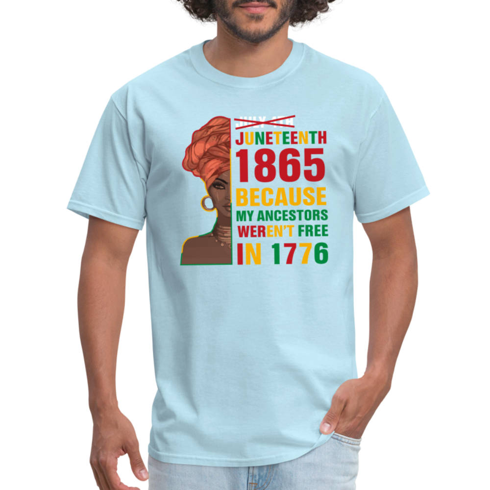 Black Independence Day T-Shirt - powder blue