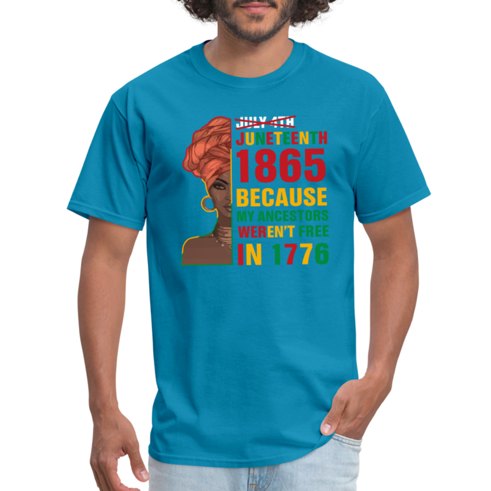 Black Independence Day T-Shirt - turquoise