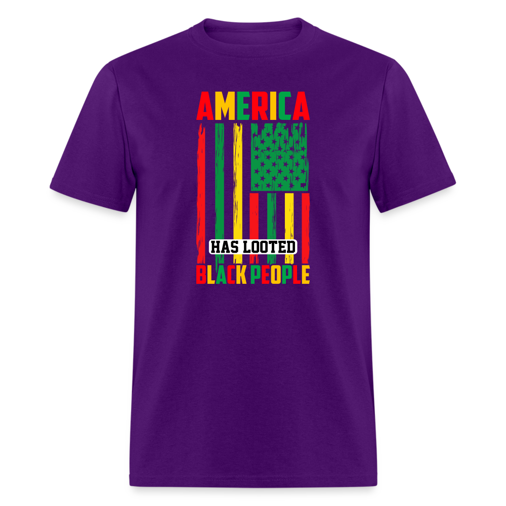 Looted Black People T-Shirt - purple