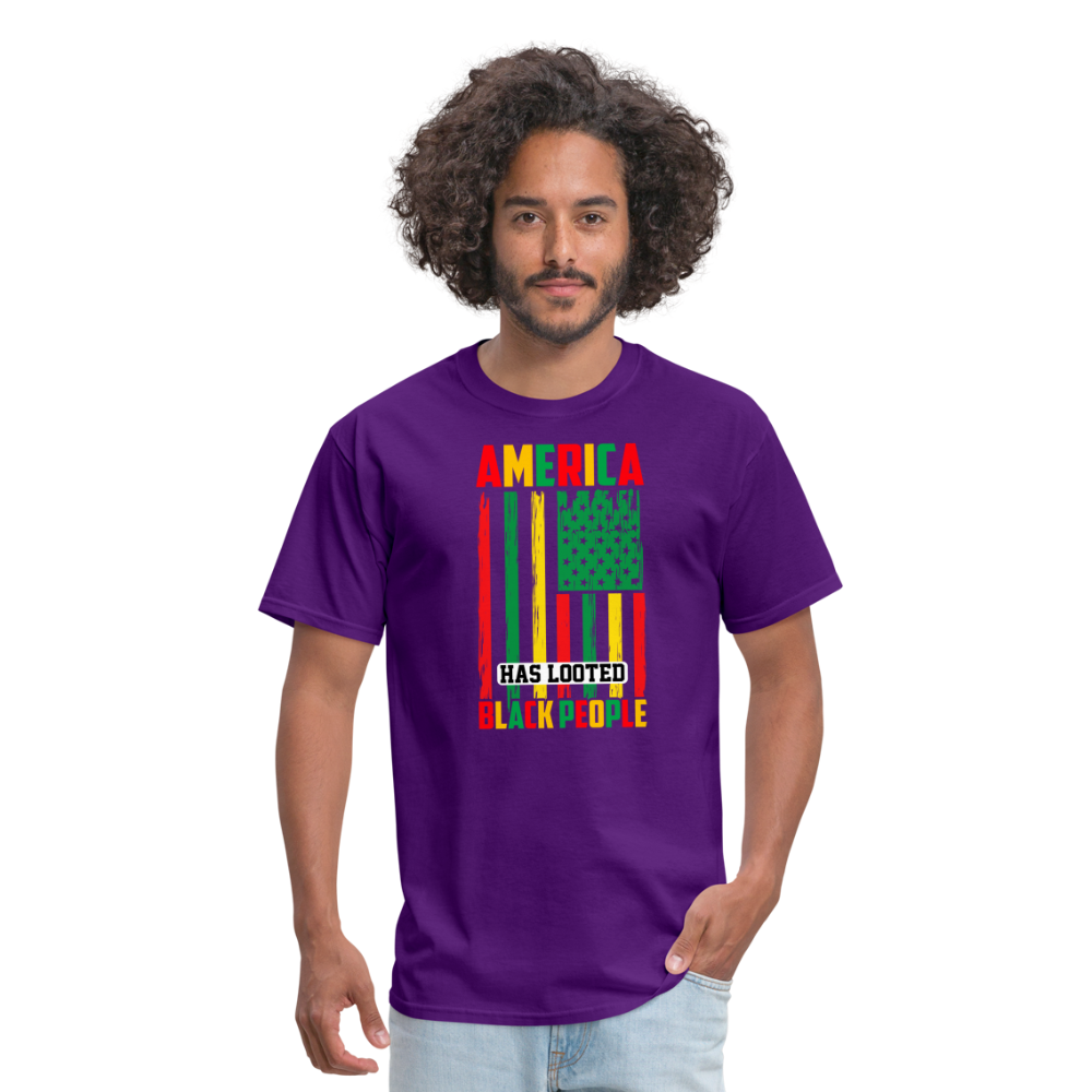 Looted Black People T-Shirt - purple