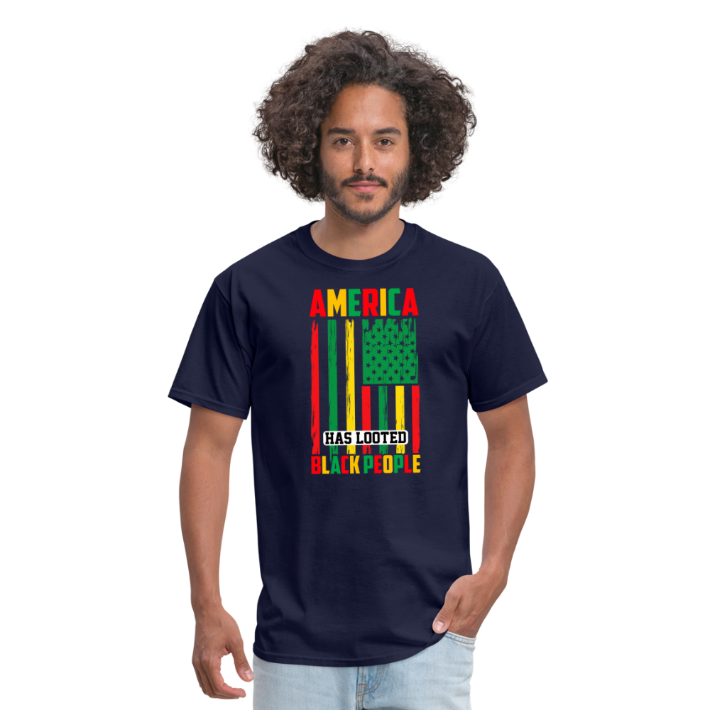 Looted Black People T-Shirt - navy