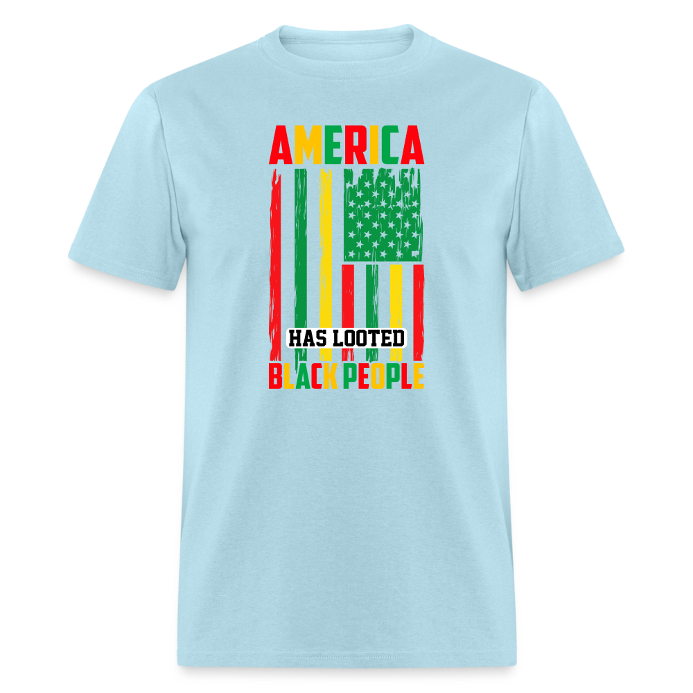 Looted Black People T-Shirt - powder blue