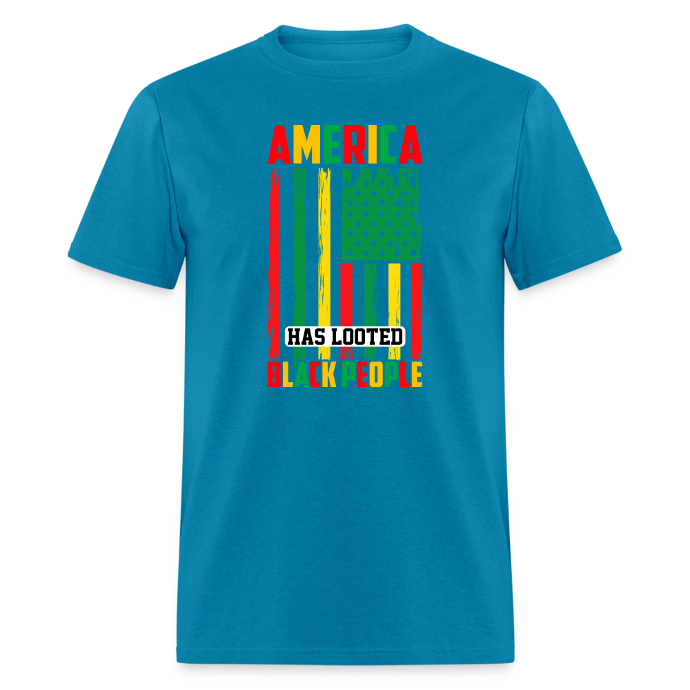 Looted Black People T-Shirt - turquoise
