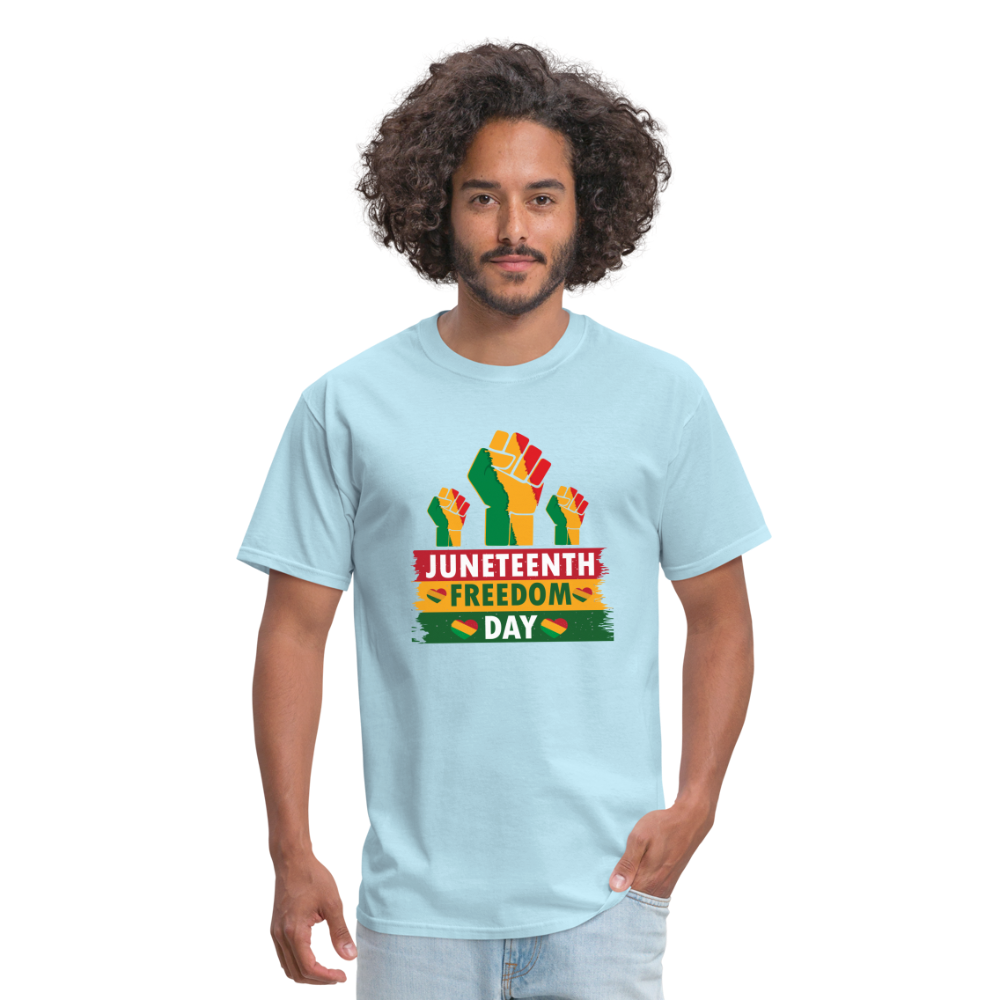 Juneteenth Fist T-Shirt - powder blue