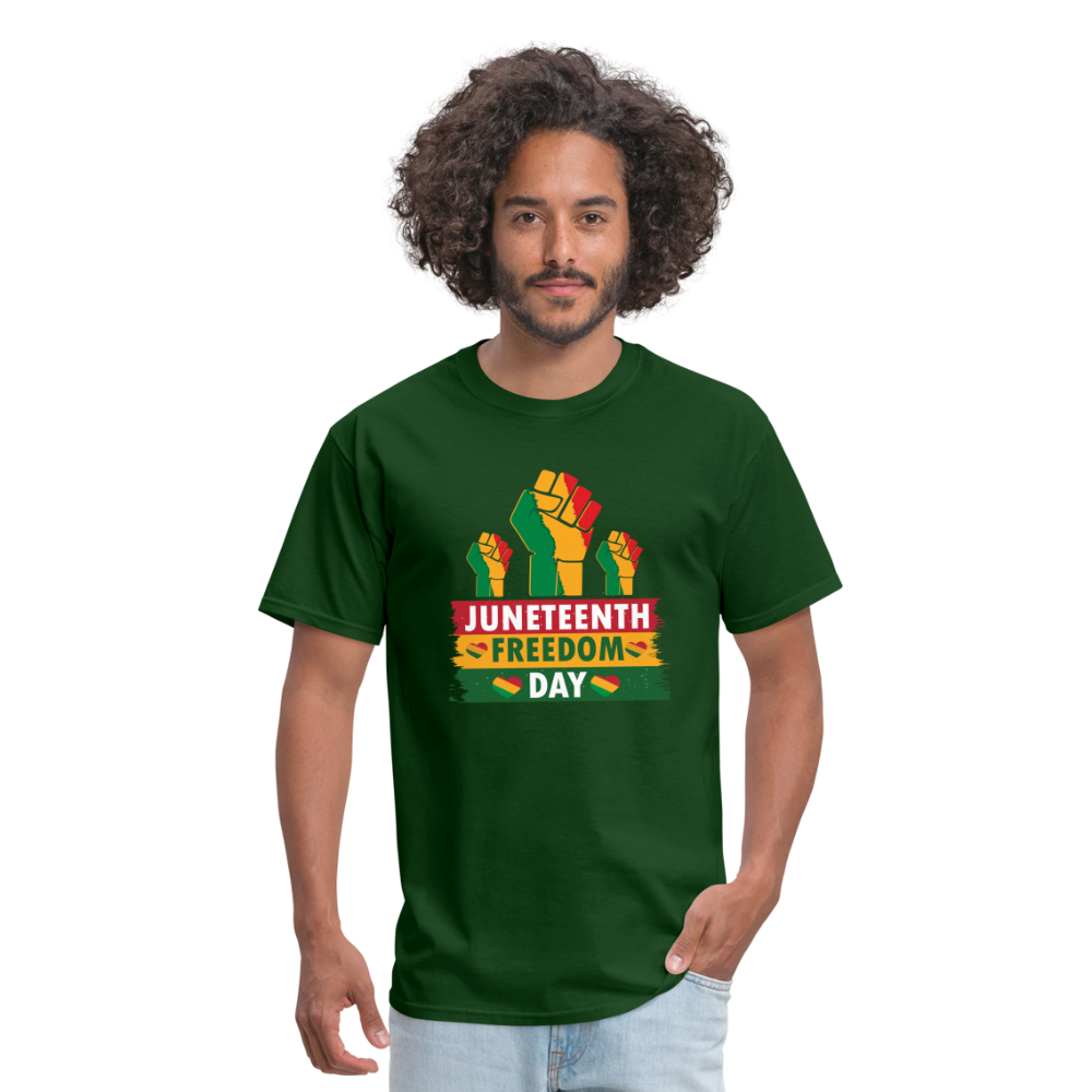 Juneteenth Fist T-Shirt - forest green