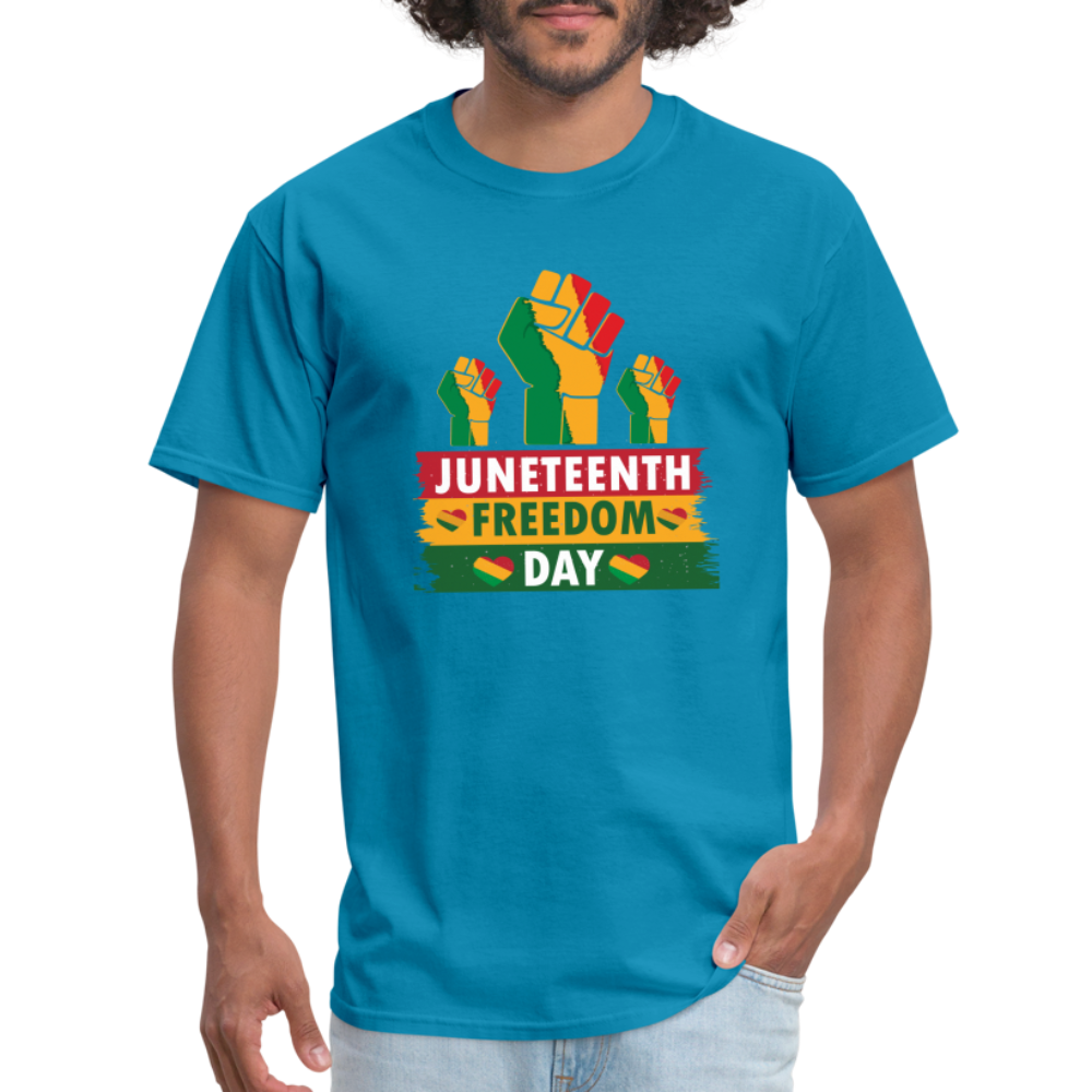 Juneteenth Fist T-Shirt - turquoise