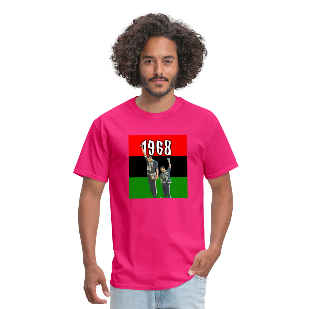 Tommie Smith and John Carlos Unisex T-Shirt - fuchsia