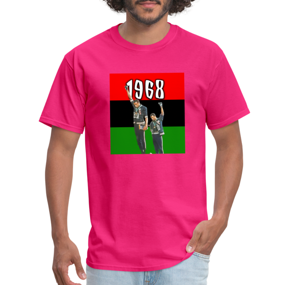 Tommie Smith and John Carlos Unisex T-Shirt - fuchsia