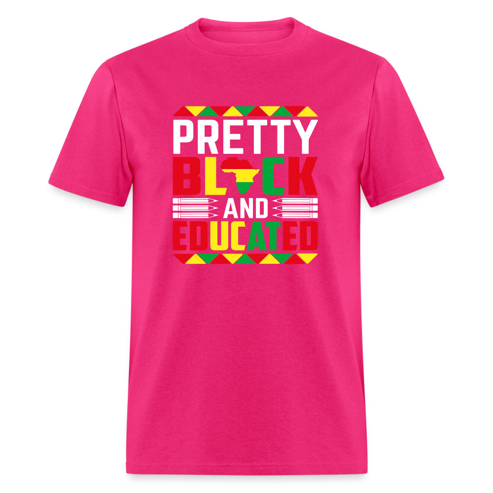 Pretty Black and Educated - Unisex Classic T-Shirt - fuchsia