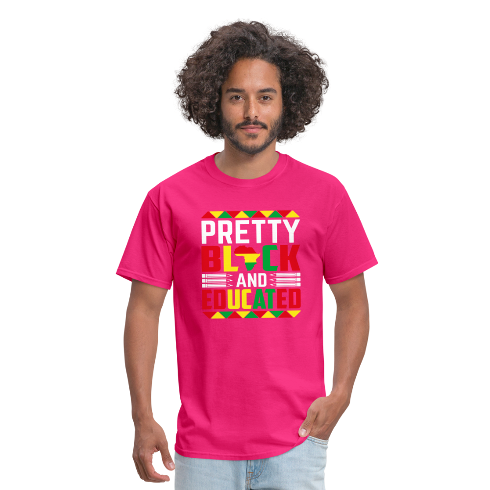 Pretty Black and Educated - Unisex Classic T-Shirt - fuchsia