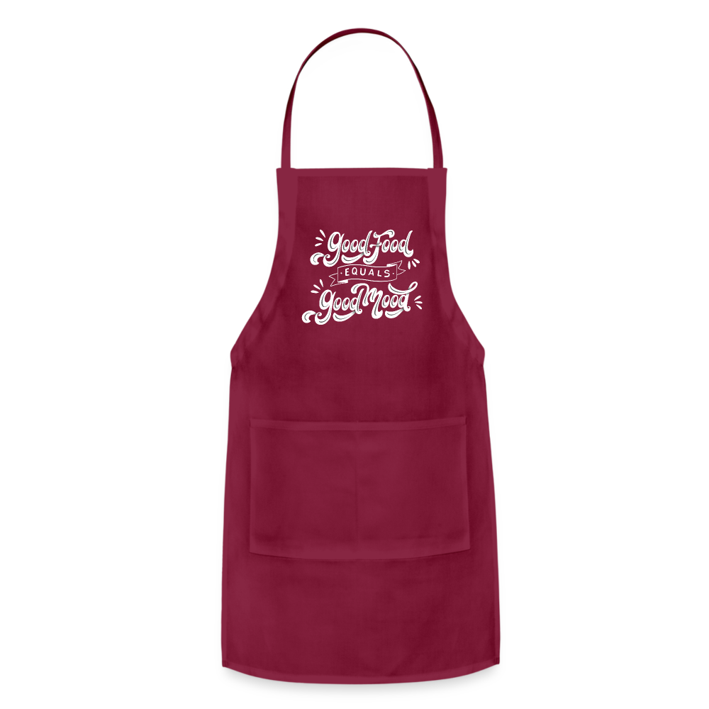 Good Food Good Mood - Adjustable Apron - burgundy