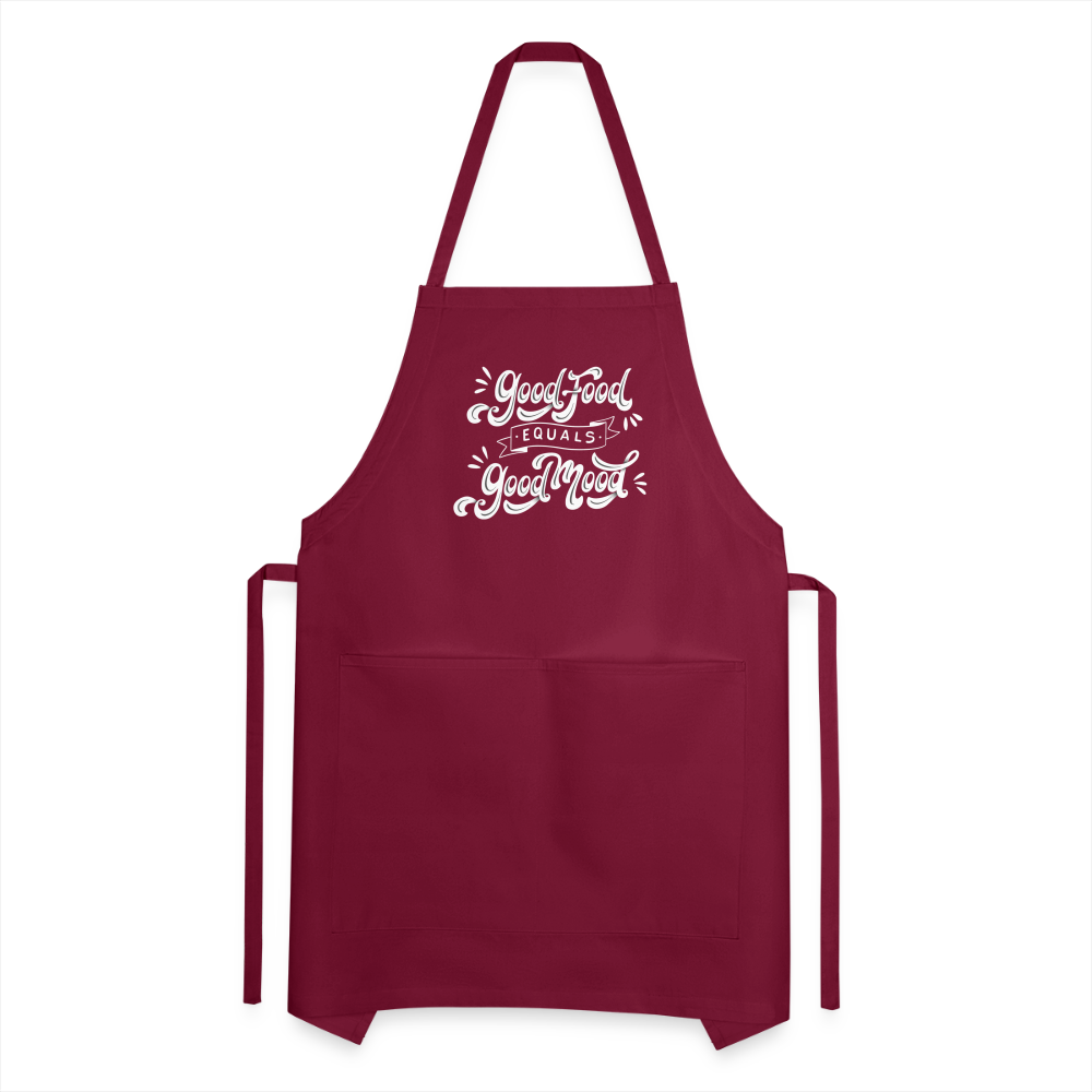 Good Food Good Mood - Adjustable Apron - burgundy