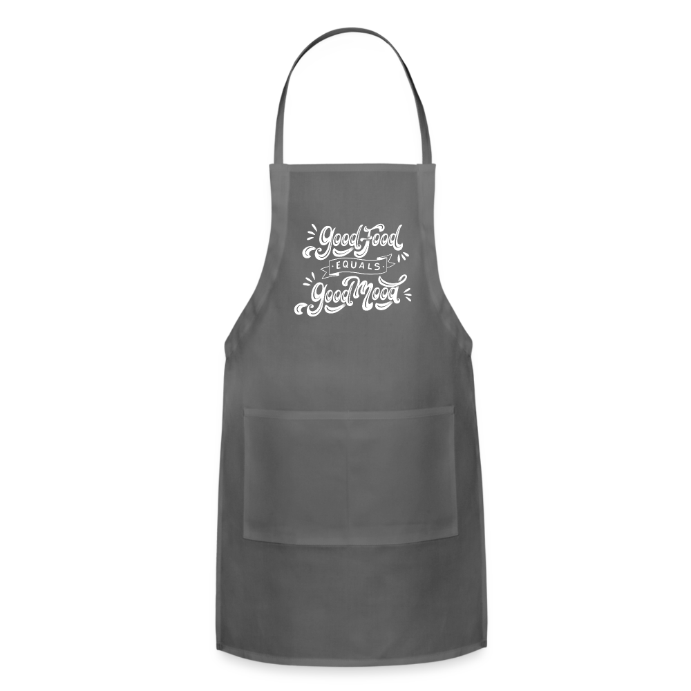 Good Food Good Mood - Adjustable Apron - charcoal