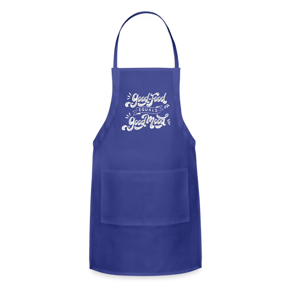 Good Food Good Mood - Adjustable Apron - royal blue