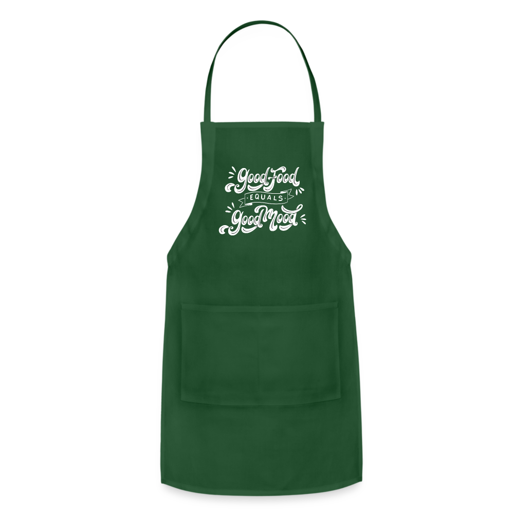Good Food Good Mood - Adjustable Apron - forest green