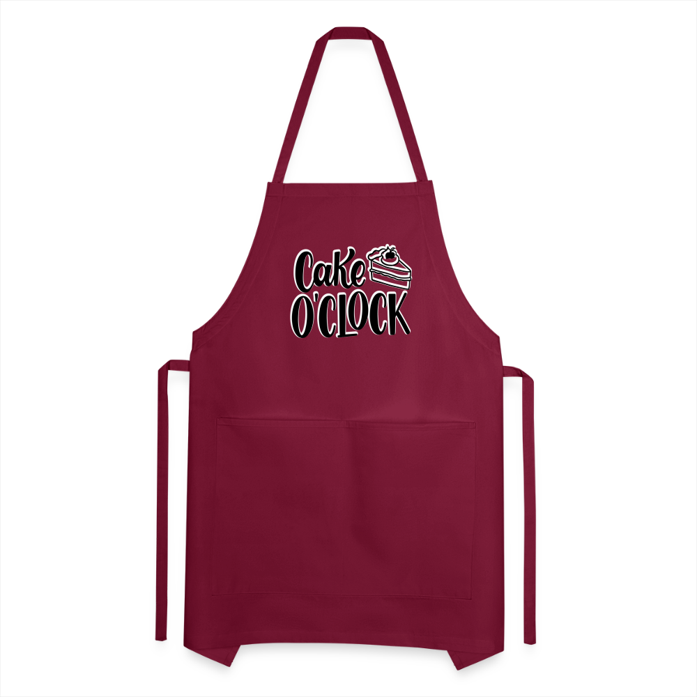 Cake o'Clock - Adjustable Apron - burgundy