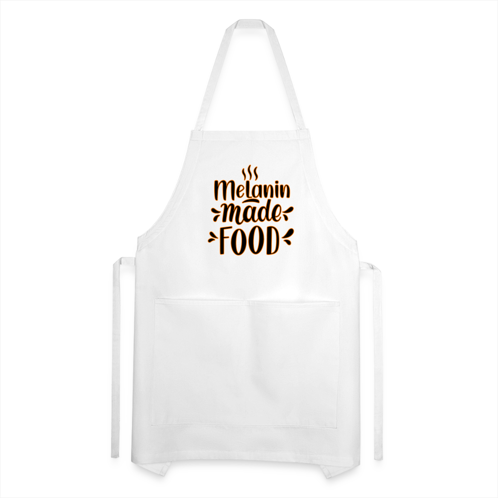 Melanin Made This Food - Adjustable Apron - white