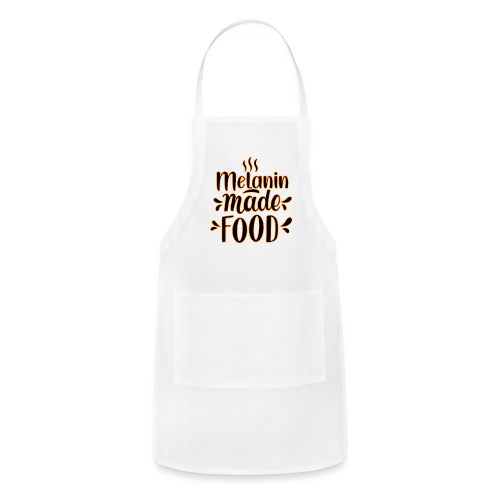 Melanin Made This Food - Adjustable Apron - white
