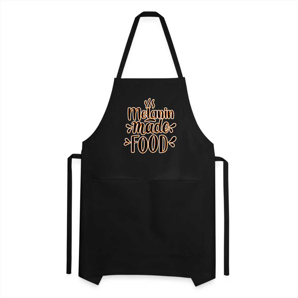 Melanin Made This Food - Adjustable Apron - black
