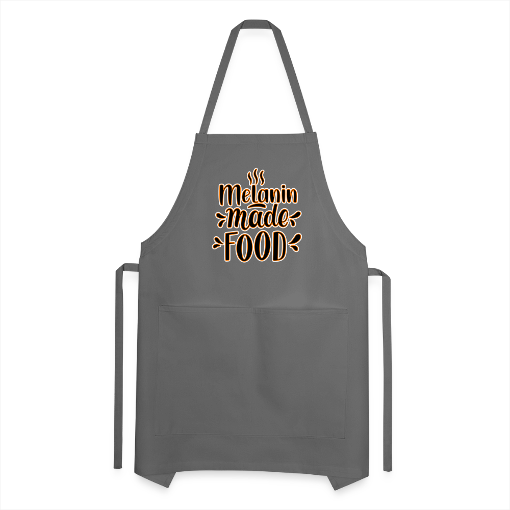 Melanin Made This Food - Adjustable Apron - charcoal