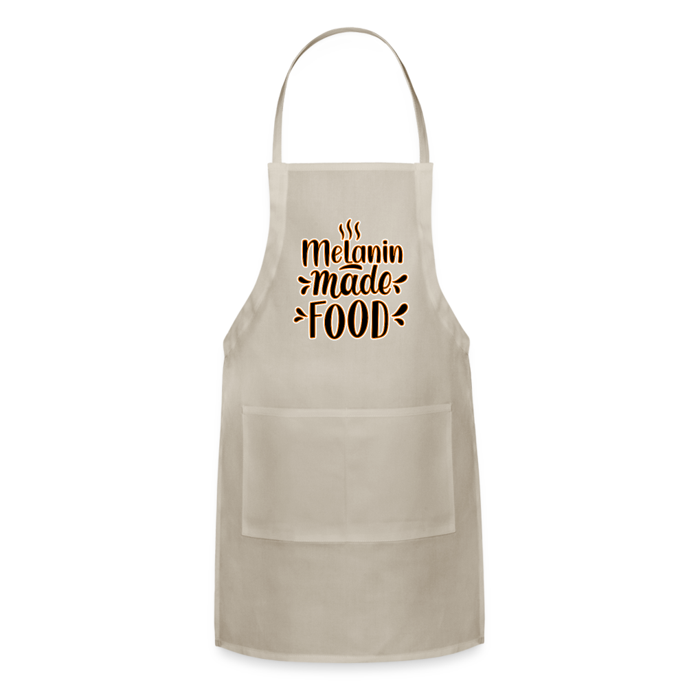 Melanin Made This Food - Adjustable Apron - natural