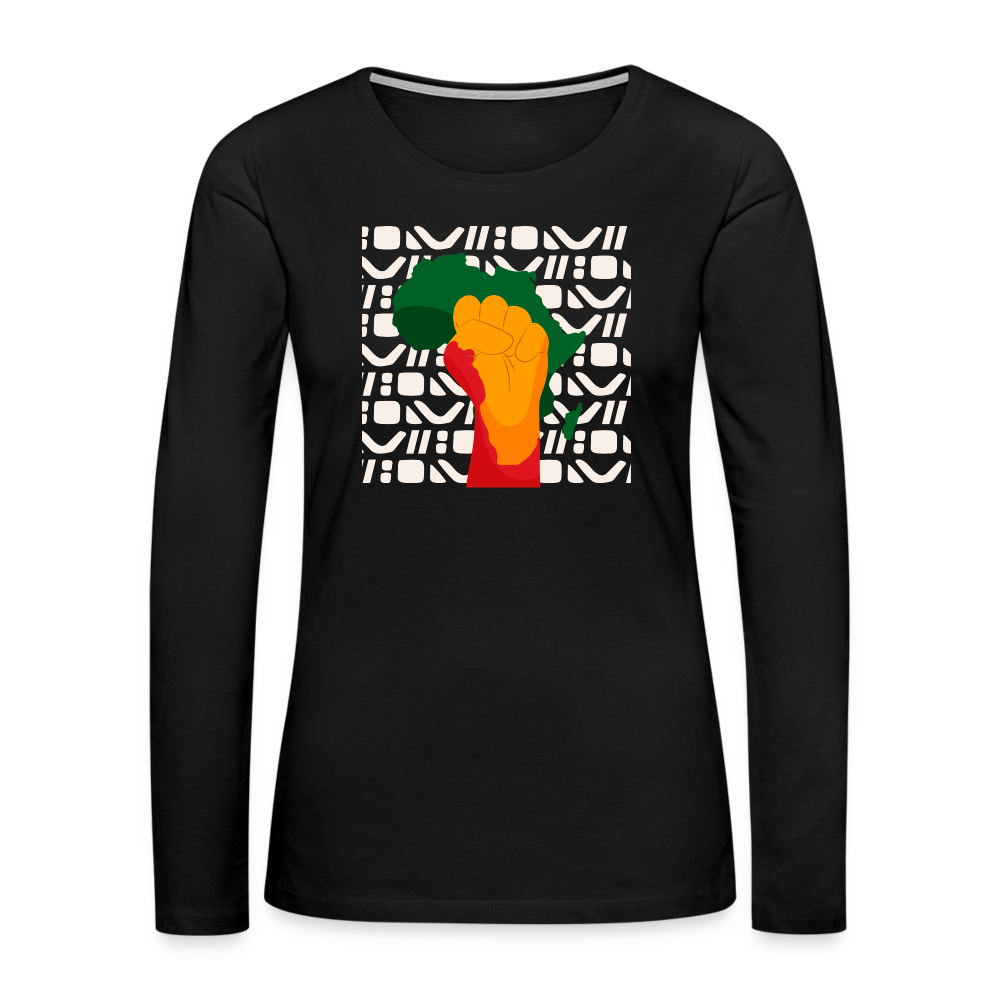 Rise up Africa - Women's Premium Long Sleeve T-Shirt - black
