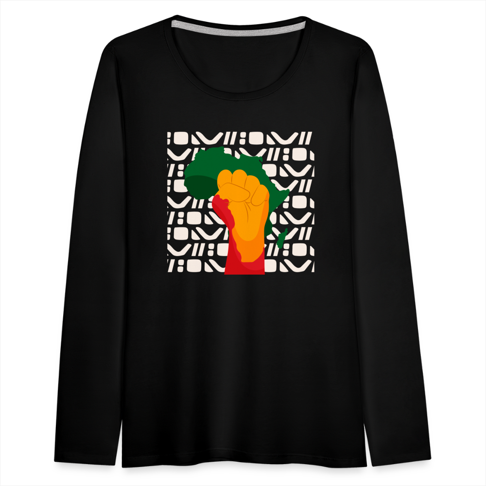 Rise up Africa - Women's Premium Long Sleeve T-Shirt - black