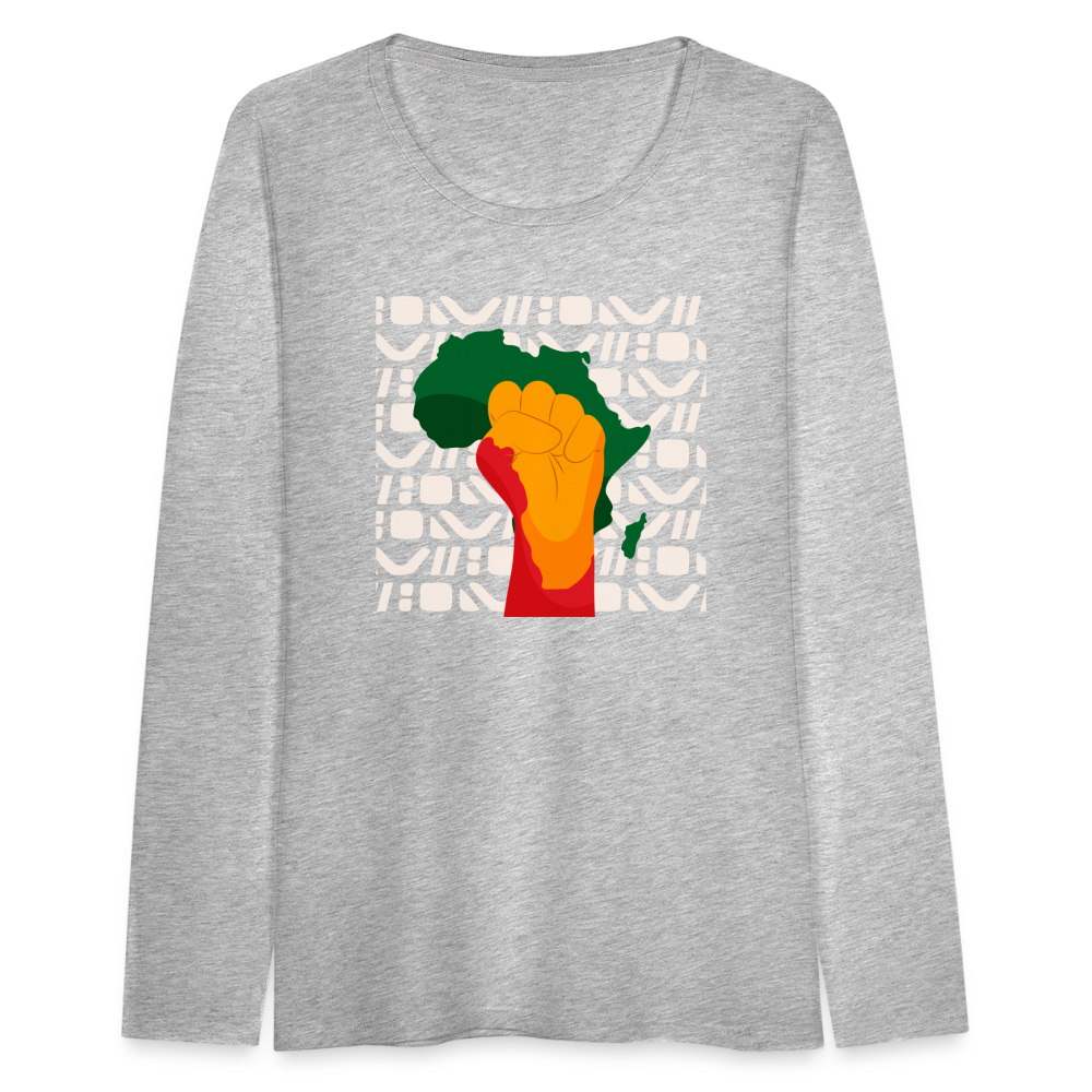 Rise up Africa - Women's Premium Long Sleeve T-Shirt - heather gray