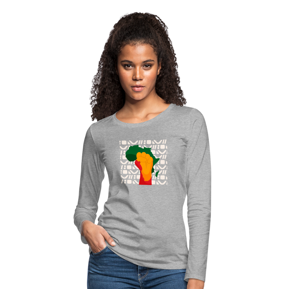 Rise up Africa - Women's Premium Long Sleeve T-Shirt - heather gray