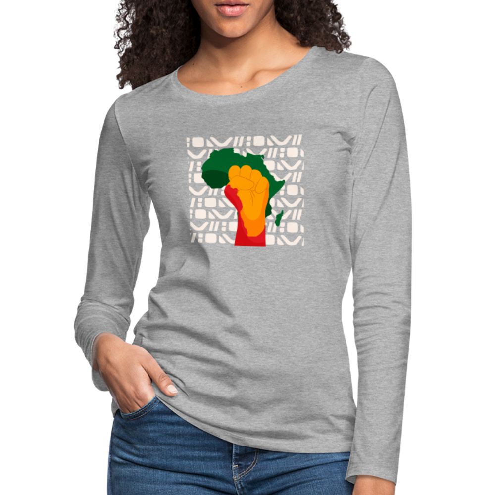 Rise up Africa - Women's Premium Long Sleeve T-Shirt - heather gray