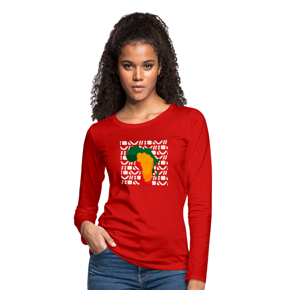 Rise up Africa - Women's Premium Long Sleeve T-Shirt - red