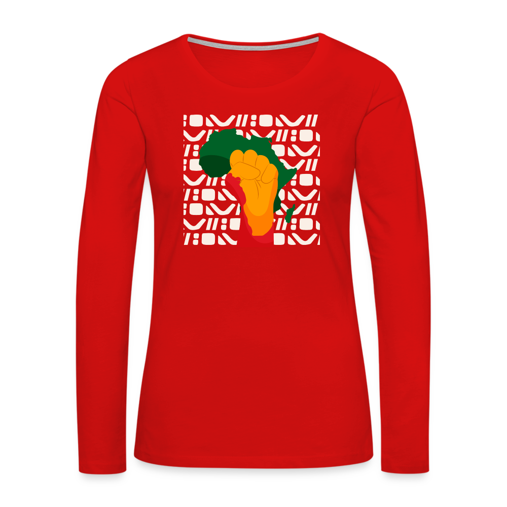 Rise up Africa - Women's Premium Long Sleeve T-Shirt - red