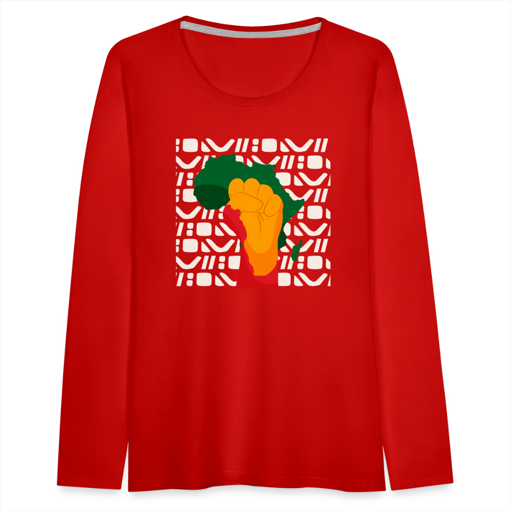Rise up Africa - Women's Premium Long Sleeve T-Shirt - red