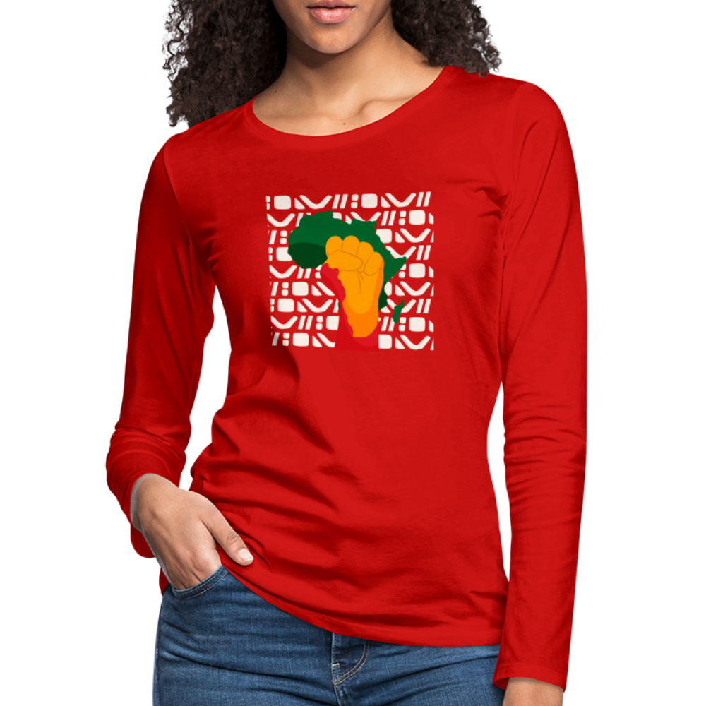 Rise up Africa - Women's Premium Long Sleeve T-Shirt - red