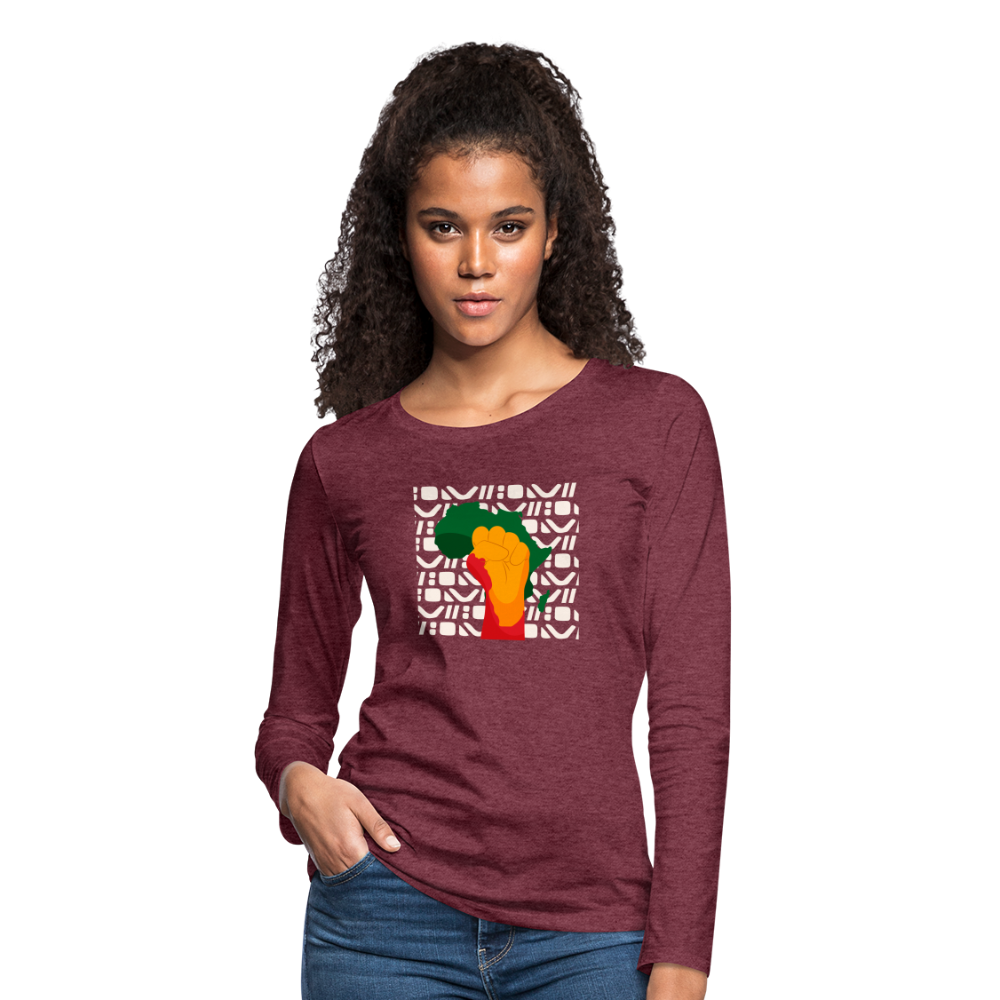 Rise up Africa - Women's Premium Long Sleeve T-Shirt - heather burgundy